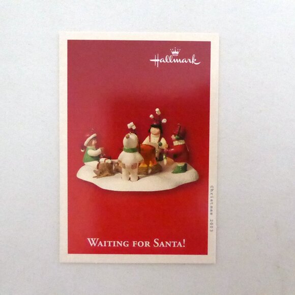 NEW 2003 HALLMARK KEEPSAKE ORNAMENT WAITING FOR SANTA TEA LIGHT CANDLEHOLDER SET - Picture 13 of 15